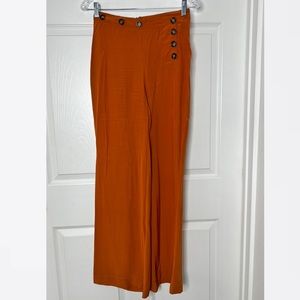 FOR LOVE & FOR LEMONS Orange Flared Button Pants Sz XS